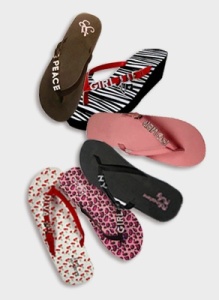 "bridal-party-gifts with Customized Rhinestone FLIP-FLOPS"